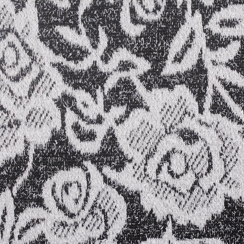 Black Floral Jacquard, Polyester, 277 gsm