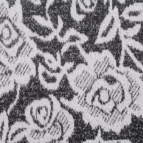 Black Floral Jacquard, Polyester, 277 gsm