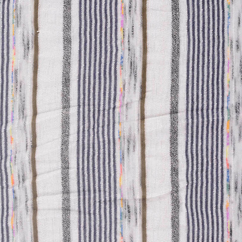 White Vertical-Stripe Knit, Polyester, 181 gsm
