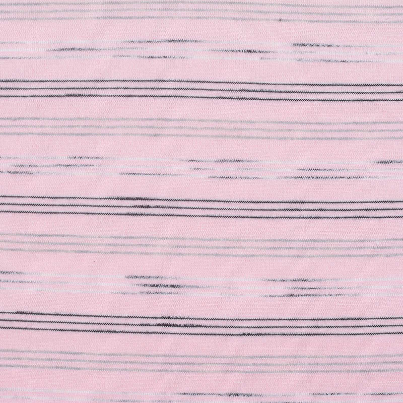 Pink Horizontal-Stripe Jersey Knit, Poly-Viscose, 155 gsm