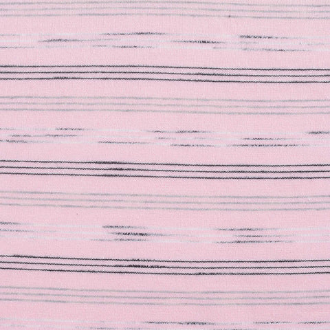 Pink Horizontal-Stripe Jersey Knit, Poly-Viscose, 155 gsm