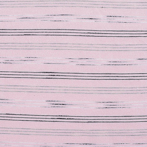 Pink Horizontal-Stripe Jersey Knit, Poly-Viscose, 155 gsm