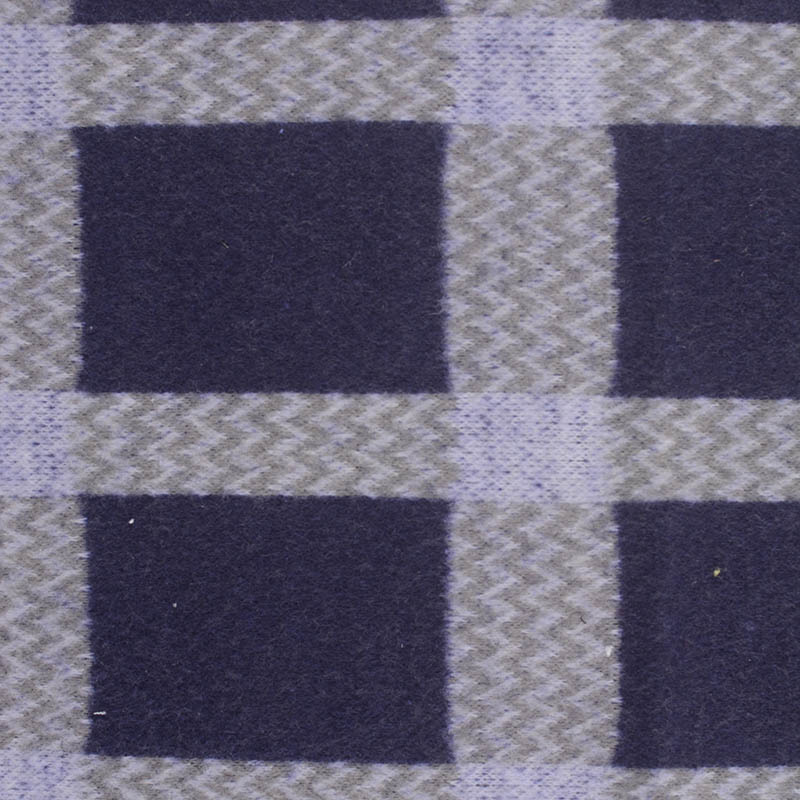 Dark Blue Check Interlock Knit, Polyester