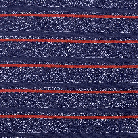 Red Horizontal-Stripe Interlock Knit, Polyester, 285 gsm