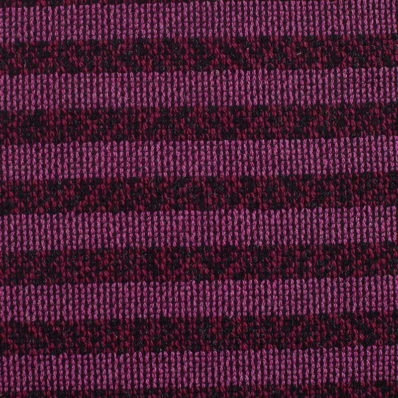 Magenta Horizontal-Stripe Chunky Knit, Polyester, 378 gsm