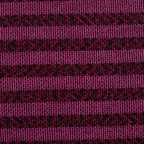Magenta Horizontal-Stripe Chunky Knit, Polyester, 378 gsm