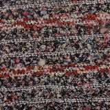 Red Horizontal-Stripe Bouclé, Polyester