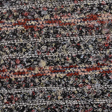 Red Horizontal-Stripe Bouclé, Polyester — texture