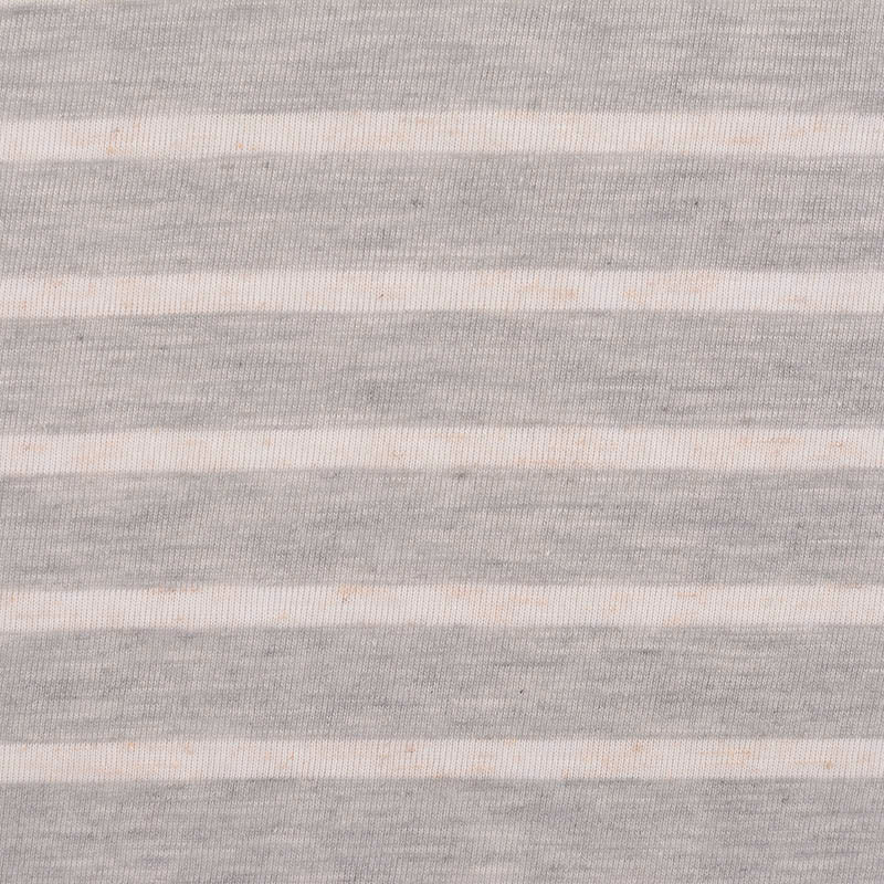 Grey Horizontal-Stripe Knit, Polyester, 120 gsm