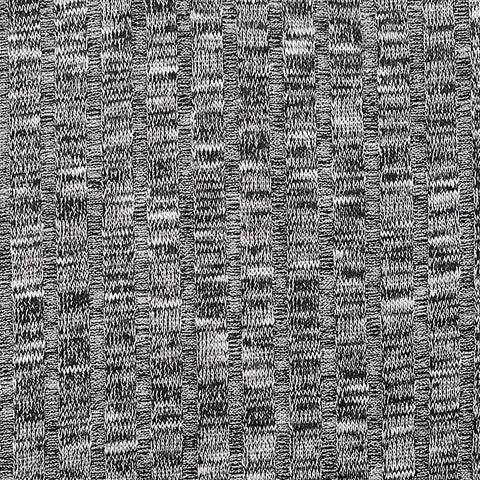 Black Heathered-Marl Rib Knit, Poly-Viscose, 205 gsm
