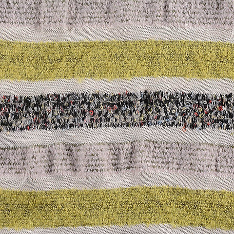 Light Grey Horizontal-Stripe Chunky Knit, Viscose-Acrylic