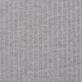 Striped Brushed Polyester Viscose Stretch Rib Knit Fabric, 166 gsm — Grey