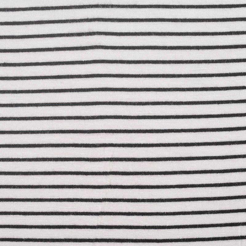 Black Horizontal-Stripe Jersey Knit, Viscose, 150 gsm