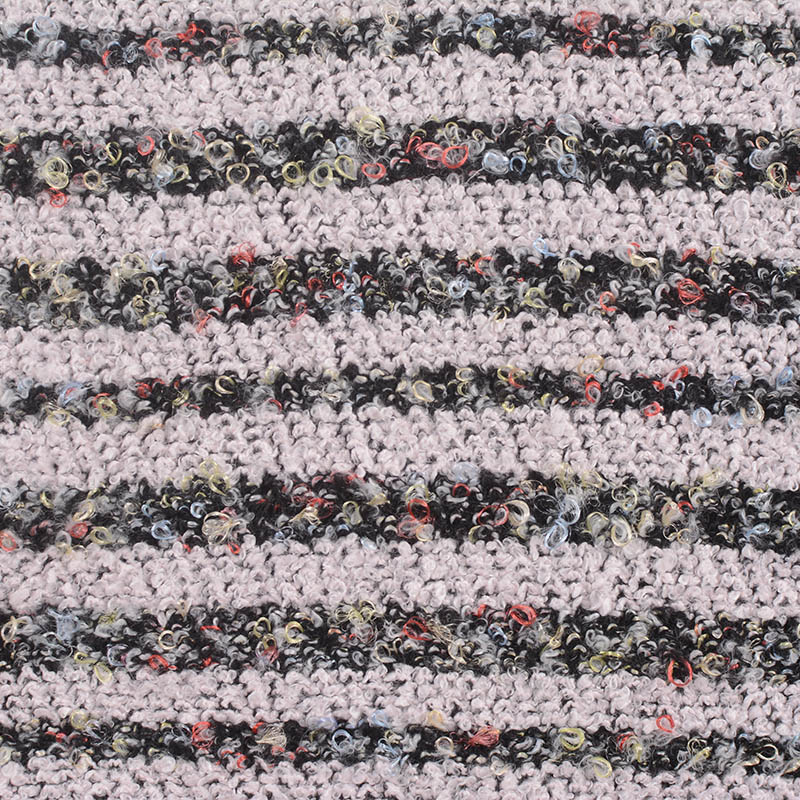 Light Grey Textured-Stripe Bouclé, Polyester