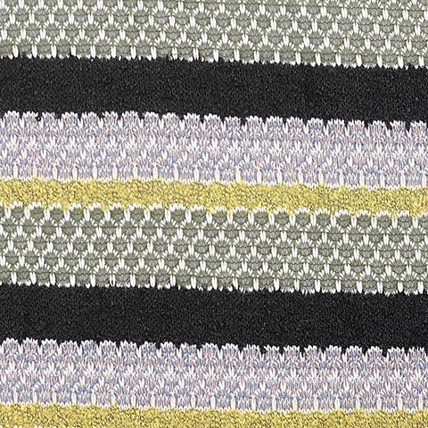 Black Horizontal-Stripe Chunky Knit, Polyester, 294 gsm