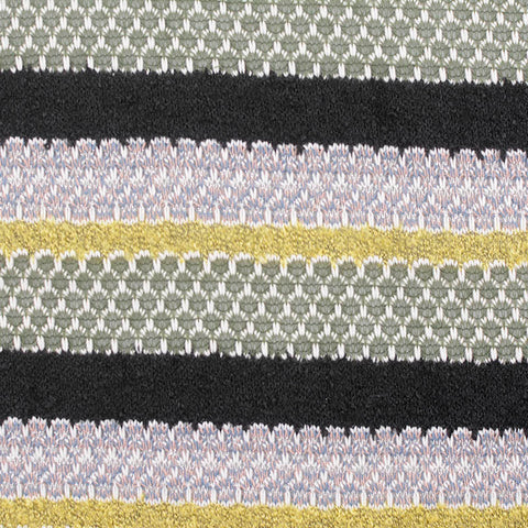 Black Horizontal-Stripe Chunky Knit, Polyester, 294 gsm
