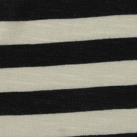Black Horizontal-Stripe Knit, Viscose, 150 gsm, ref EF-12156