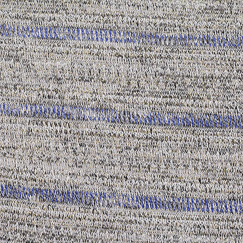 Blue Horizontal-Stripe Chunky Knit, Poly-Viscose, 211 gsm