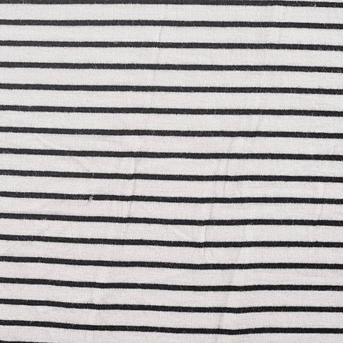 Black Horizontal-Stripe Jersey Knit, Viscose, 210 gsm