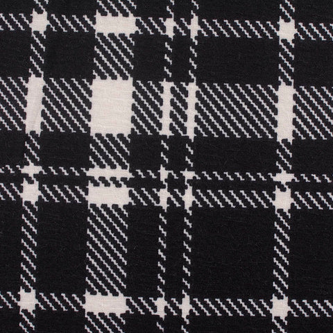 Black Plaid Jacquard, Polyester, 239 gsm