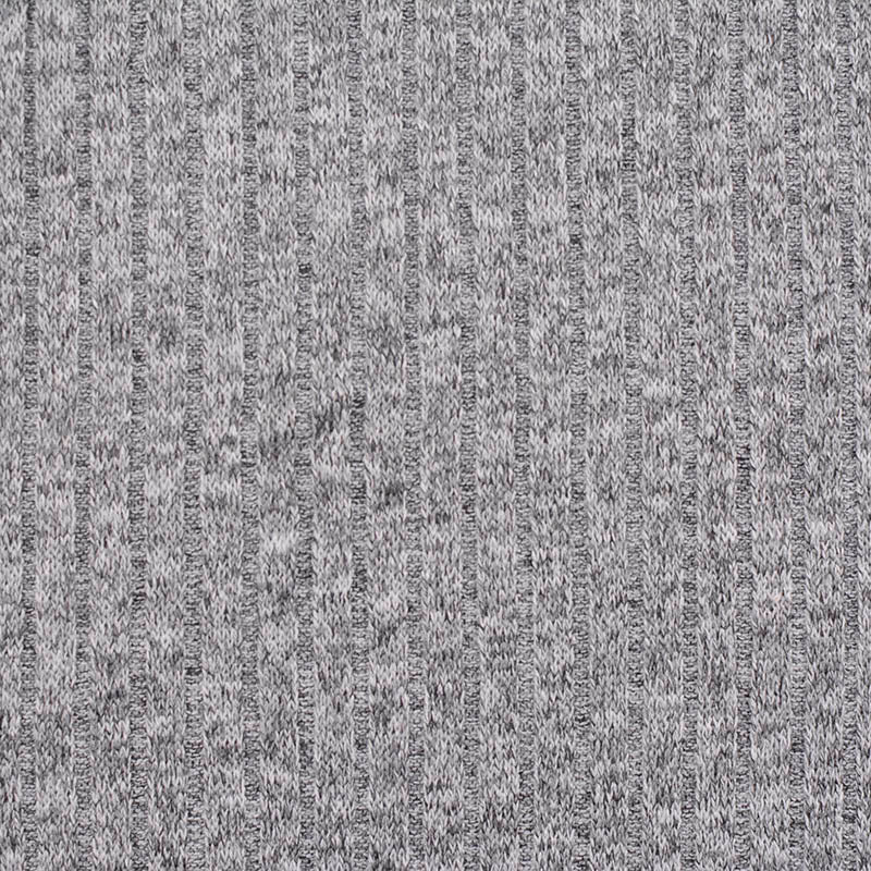 Grey Heather Rib Knit, Polyester, 218 gsm