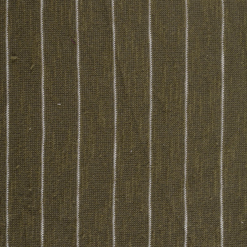 White Vertical-Stripe Jersey Knit, Poly-Cotton, 148 gsm