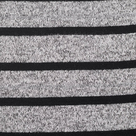 Black Horizontal-Stripe Chunky Knit, Poly-Cotton, 272 gsm