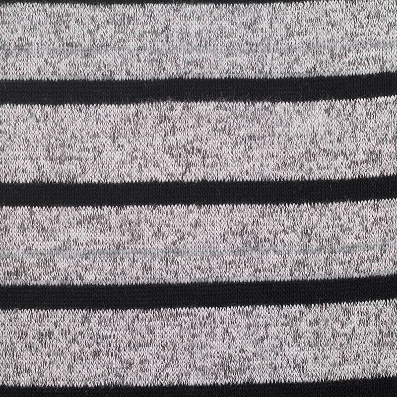 Black Horizontal-Stripe Chunky Knit, Poly-Cotton, 272 gsm