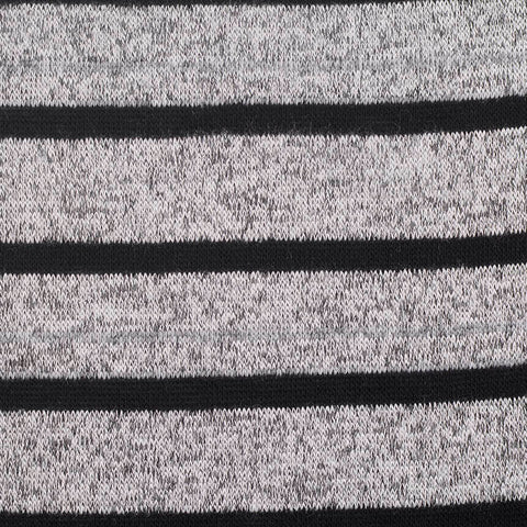 Black Horizontal-Stripe Chunky Knit, Poly-Cotton, 272 gsm