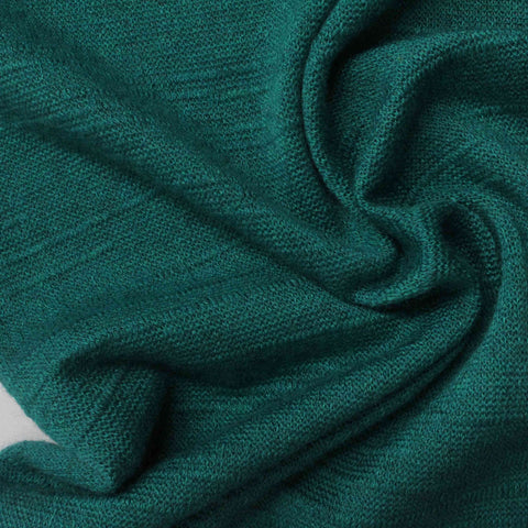 Viscose Acrylic Stretch Chunky Knit Fabric, 183 gsm — Green