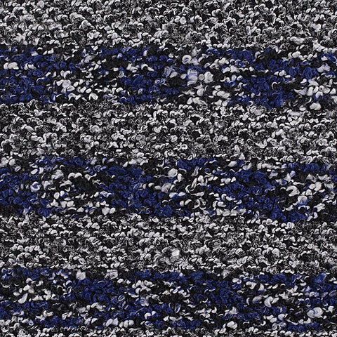 Blue Horizontal-Stripe Chunky Knit, Polyester, 452 gsm