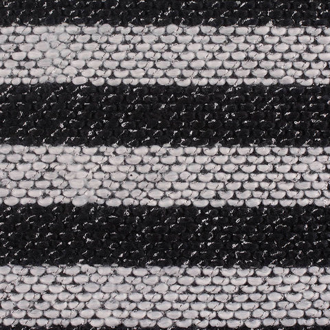 Black Horizontal-Stripe Chunky Knit, Polyester, 350 gsm