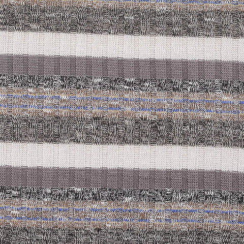 Cream Horizontal-Stripe Rib Knit, Poly-Viscose, 182 gsm
