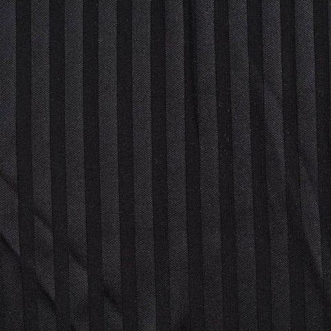Black Vertical-Stripe Rib Knit, Polyester, 180 gsm