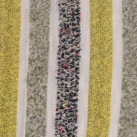 Yellow-Green Vertical-Stripe Chunky Knit, Poly-Acrylic