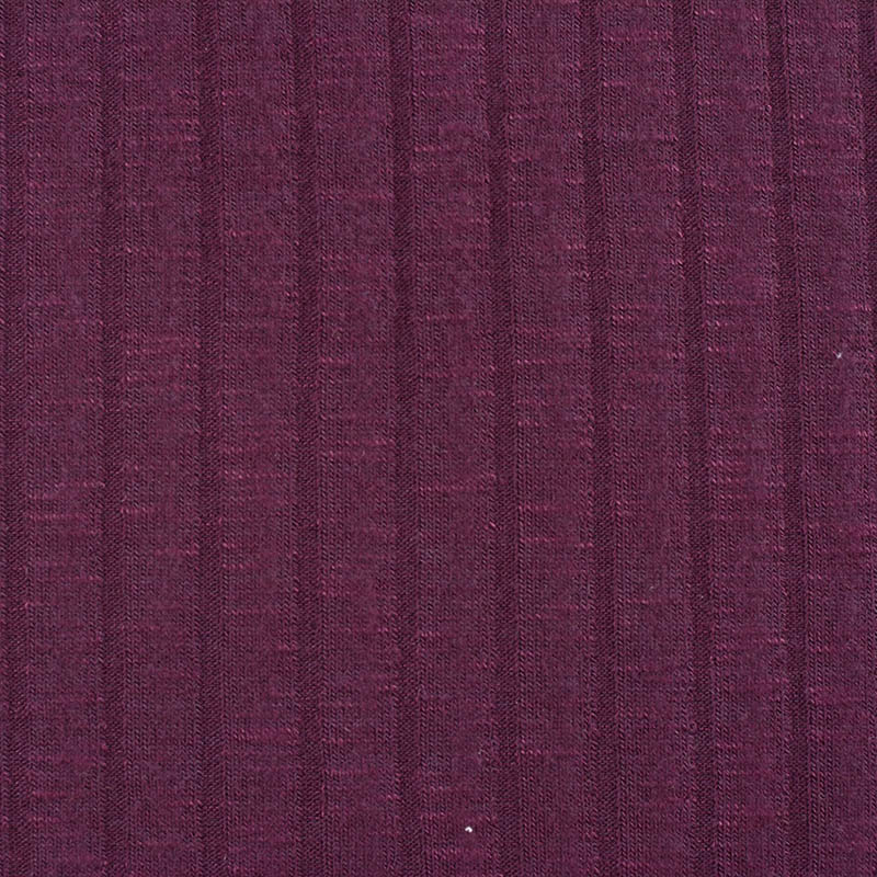 Striped Viscose Polyester Stretch Rib Knit Fabric, 265 gsm — Purple