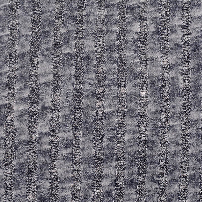 Grey Marl Rib Knit, Viscose-Poly, 146 gsm