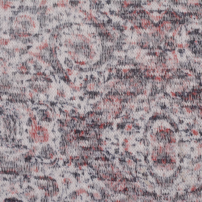 White Abstract Chunky Knit, Poly-Viscose