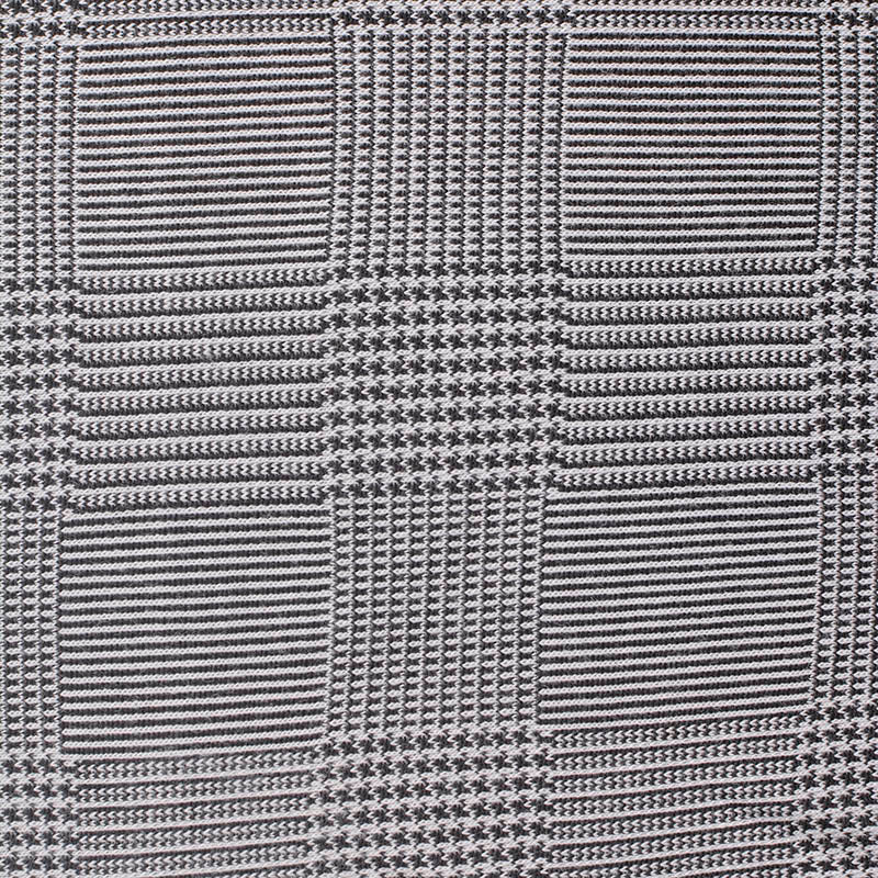 Black Plaid Jacquard, Poly-Viscose, 282 gsm