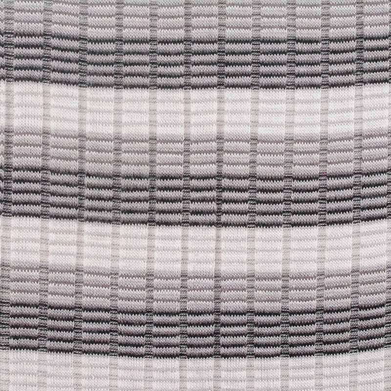Grey Check Rib Knit, Viscose