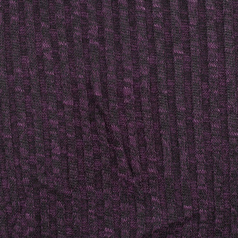 Striped Polyester Viscose Stretch Rib Knit Fabric, 215 gsm — Purple