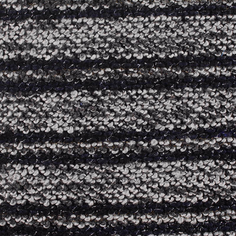 Black Horizontal-Stripe Chunky Knit, Poly-Acrylic, 430 gsm