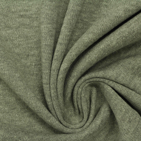 Green Marl Rib Knit, Cotton, 230 gsm