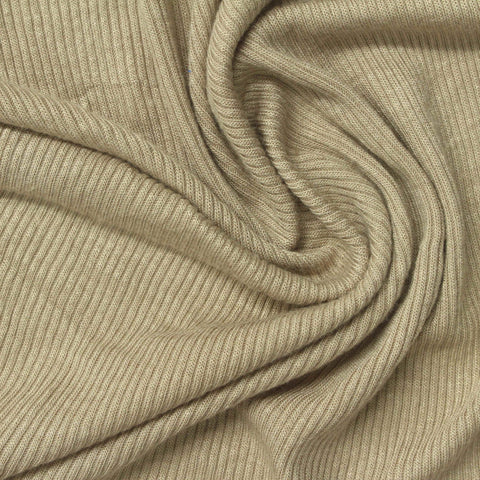 Viscose Stretch Rib Knit Fabric, 200 gsm, 122 cm — Khaki