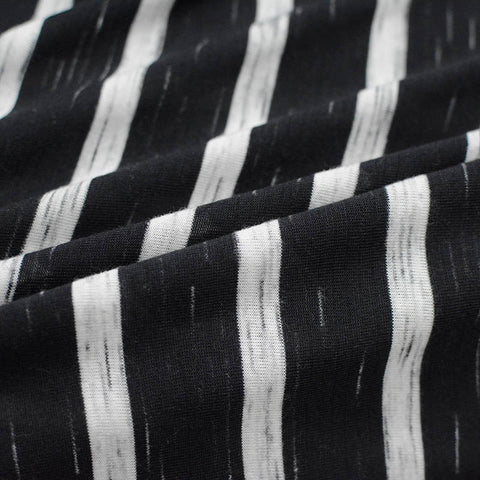 Black Stripes Jersey Knit, Viscose-Poly, 139 gsm