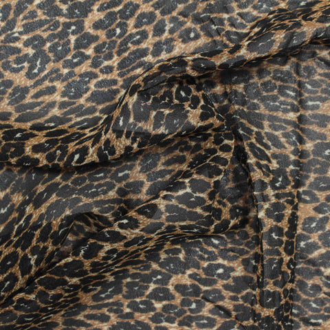 Brown Leopard Chiffon, Polyester