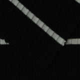 Striped Cotton Polyester Stretch Rib Knit Fabric, 230 gsm, 123 cm — Black — photo 2