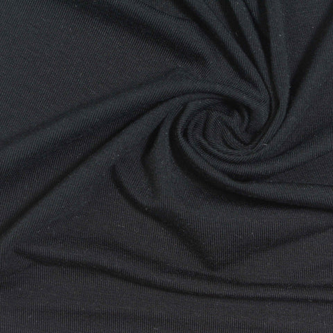 Jersey Knit Fabric, 180 gsm, 175 cm — Black