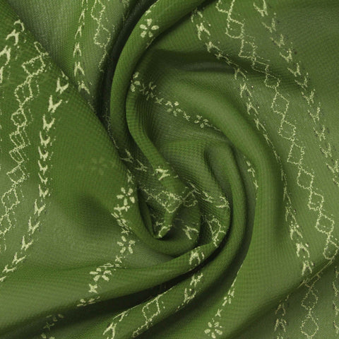 Green Floral Chiffon, Polyester