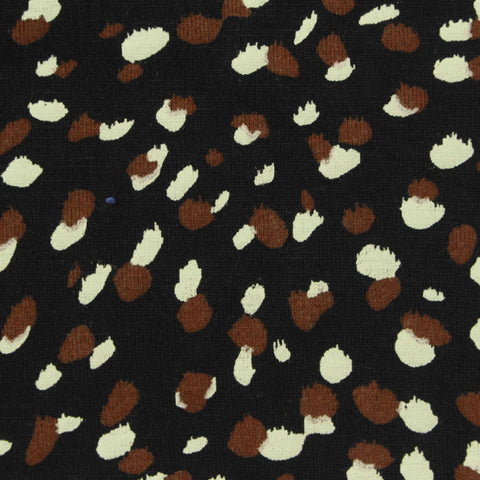 Black Animal Print Jersey Knit, Viscose, 220 gsm